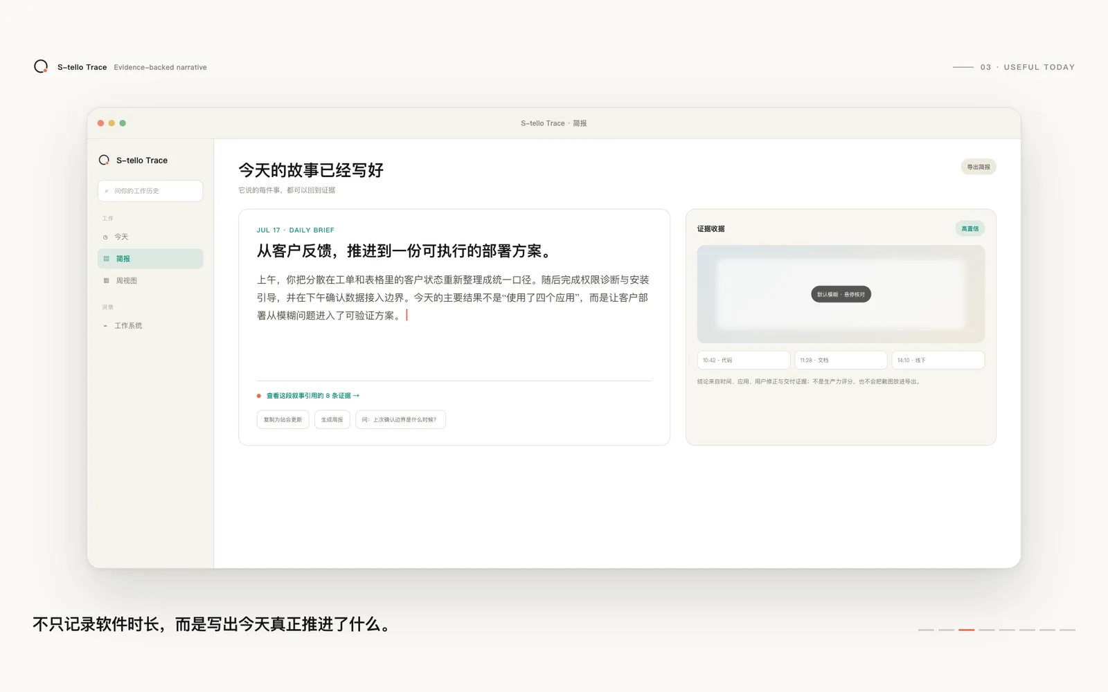 今天的故事已经写好,每件事都可以回到证据